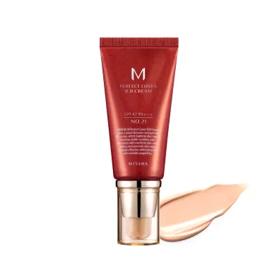 BB крем №21 Missha M Perfect Cover BB Cream SPF42/PA+++ (No.21/Light Beige)-0